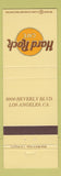 Matchbook Cover - Hard Rock Cafe Los Angeles CA