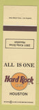 Matchbook Cover - Hard Rock Cafe Houston TX