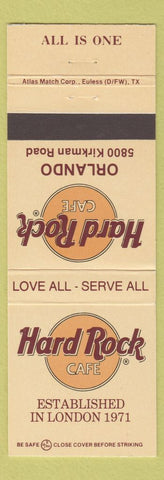 Matchbook Cover - Hard Rock Cafe Orlando FL