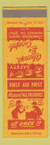 Matchbook Cover - Erwin Mills Safety Report Injuries