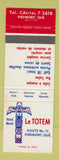 Matchbook Cover - Hotel Motel Le Totem Piedmont QC