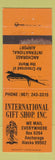 Matchbook Cover - International Gift Shop Anchorage AK totem WEAR