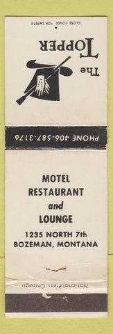 Matchbook Cover - The Topper Motel Restaurant Bozeman MT