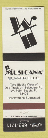 Matchbook Cover - Musicana Supper Club West Palm Beach FL top hat
