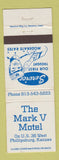 Matchbook Cover - The Mark V Motel Phillipsburg KS bellhop