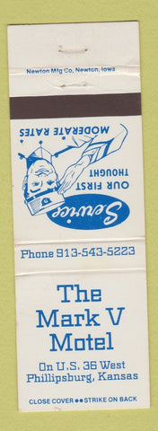 Matchbook Cover - The Mark V Motel Phillipsburg KS bellhop