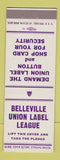 Matchbook Cover - Belleville Union Label League IL?