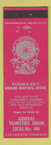 Matchbook Cover - General Teamsters Union Grand Rapids MI RED