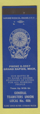 Matchbook Cover - General Teamsters Union Grand Rapids MI BLUE