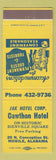 Matchbook Cover - Jak Hotel Corp Cawthon Hotel Mobile AL