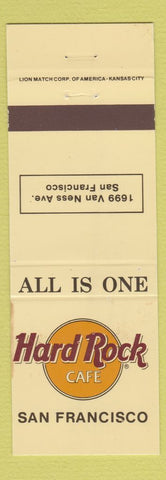 Matchbook Cover - Hard Rock Cafe San Francisco CA
