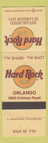 Matchbook Cover - Hard Rock Cafe Orlando FL