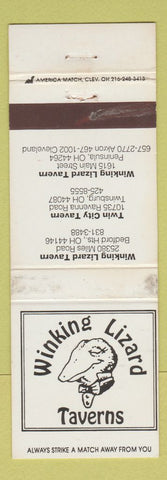 Matchbook Cover - Winking Lizard Tavern Bedford Heights OH Twinsburg WEAR