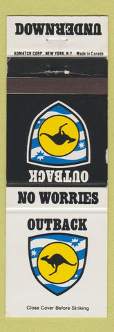 Matchbook Cover - Outback Down Under kangaroo wombat WEAR
