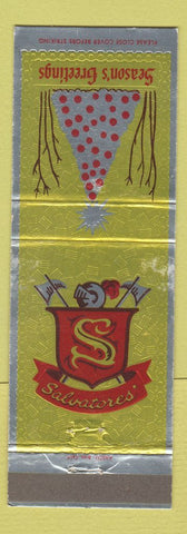 Matchbook Cover - Salvatore's Restaurant Paramount Los Angeles Downey Anaheim CA