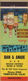Matchbook Cover - Dan Angie Liquors Templeton CA