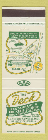 Matchbook Cover - Deck Restaurant Brunswick GA