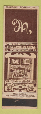 Matchbook Cover - University Club Denver Colorado