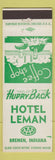Matchbook Cover - Hotel Leman Bremen IN