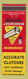 Matchbook Cover - Maremont Mufflers Accurate Clutches Lock McDonald