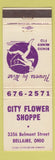 Matchbook Cover - City Flower Shoppe FTD Bellaire OH