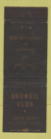Matchbook Cover - Council Club Richland WA