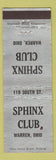 Matchbook Cover - Sphinx Club Warren OH