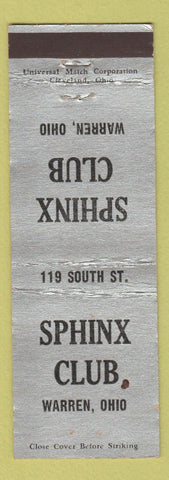 Matchbook Cover - Sphinx Club Warren OH