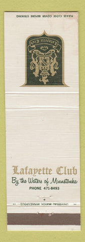 Matchbook Cover - Lafayette Club Minnetonka Beach MN WEAR