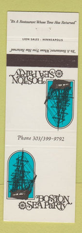 Matchbook Cover - Boston Sea Party Denver Colorado