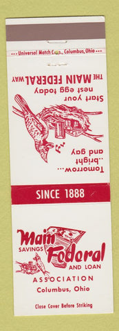Matchbook Cover - Main Federal Savings and Loan Columbus OH
