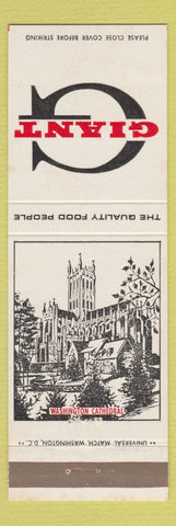 Matchbook Cover - Giant Food Grocery Washington Cathedral DC