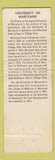 Matchbook Cover - Giant Grocery University Maryland Chapel College Park MD WEAR