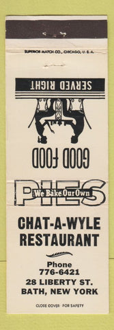 Matchbook Cover - Chat A Wyle Restaurant Bath NY