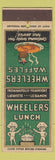 Matchbook Cover - Wheeler's Lunch Waffles Indianapolis Frankfort Lafayette IN