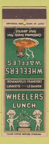 Matchbook Cover - Wheeler's Lunch Waffles Indianapolis Frankfort Lafayette IN
