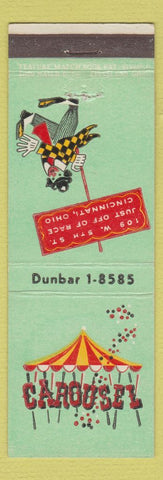 Matchbook Cover - Carousel Cincinnati OH clown feature