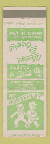 Matchbook Cover - Corrugated Container Columbus OH Safety No Horseplay