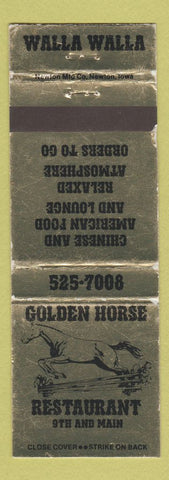 Matchbook Cover - Golden Horse Restaurant Walla Walla WA WEAR