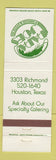 Matchbook Cover - Papa Joes Seafood Houston TX