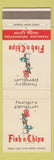 Matchbook Cover - Hungry Penguin Fish n Chips Birmingham MI
