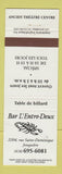 Matchbook Cover - Bar L'Entre Deux Jonquiere QC lobster