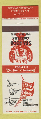 Matchbook Cover - Ship Ahoy Essex MA lobster