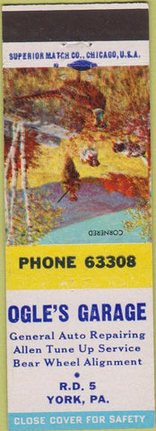 Matchbook Cover - Ogle's Garage York PA