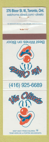 Matchbook Cover - Via Oliveto Toronto ON clown