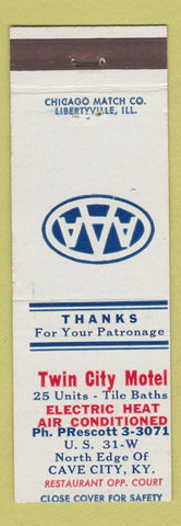 Matchbook Cover - Twin City Motel Cave City KY