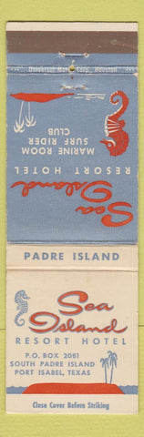 Matchbook Cover - Sea Island Resort Hotel Port Isabel TX seahorse
