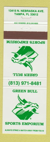 Matchbook Cover - Green Bull Sports Emporium Tampa FL