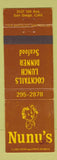 Matchbook Cover - Nunu's Restaurant San Diego CA WORN