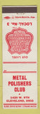 Matchbook Cover - Metal Polishers Club Cleveland OH
